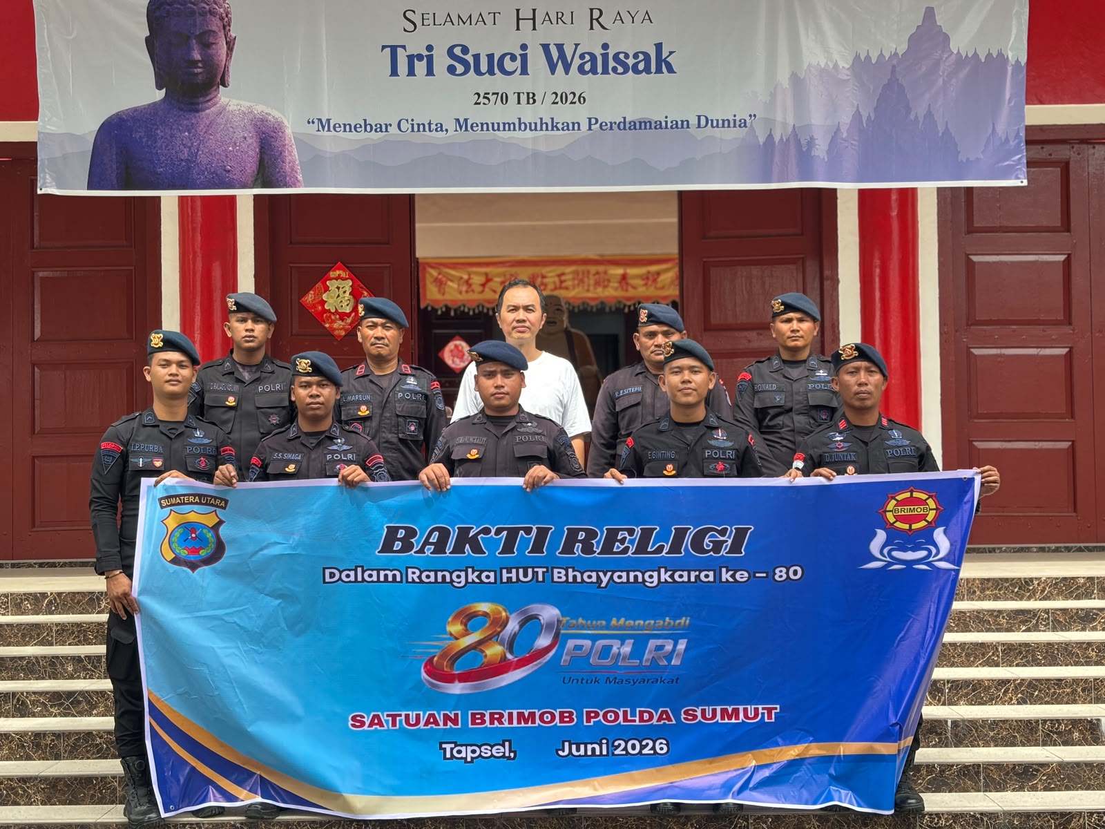 Sambut HUT Bhayangkara ke-80, Brimob Polda Sumut Gelar Bakti Religi