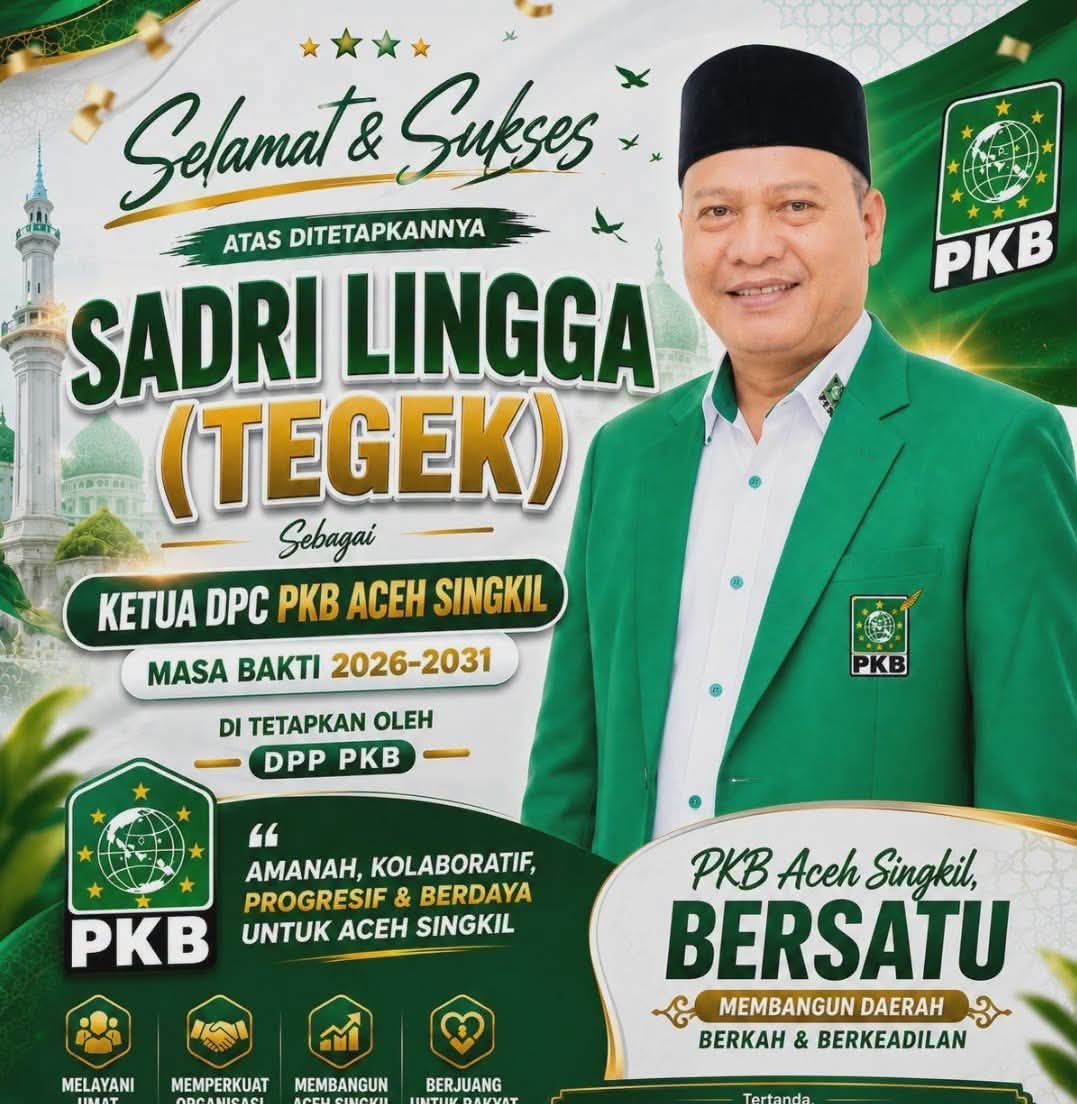 Sadri Lingga Resmi Pimpin PKB Aceh Singkil