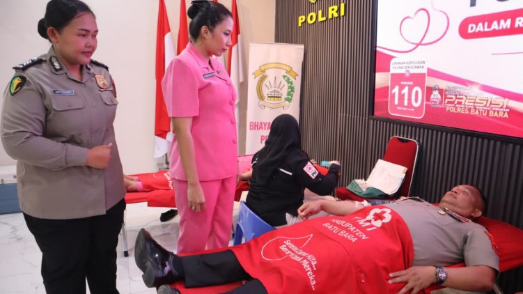 Sambut Hari Bhayangkara ke-80, Polres Batu Bara Gelar Donor Darah