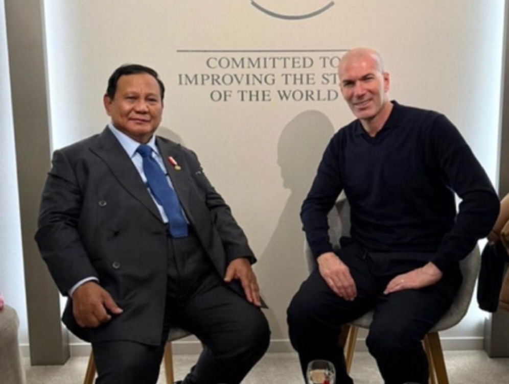 Prabowo Bertemu Zinedine Zidane di Davos, Sepak Bola Indonesia Dibahas Serius
