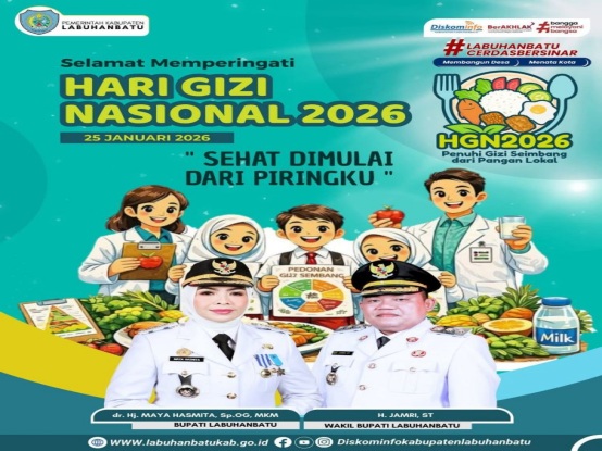 Hari Gizi Nasional 2026, Pemkab Labuhanbatu Gaungkan “Sehat Dimulai dari Piringku”
