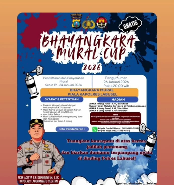 Dari Tembok Jadi Seni, Polres Labusel Adakan Lomba Mural 2026