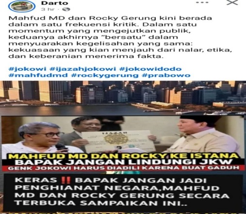 Mahfud MD dan Rocky Gerung Satu Frekuensi Kritik Kekuasaan, Publik Bereaksi