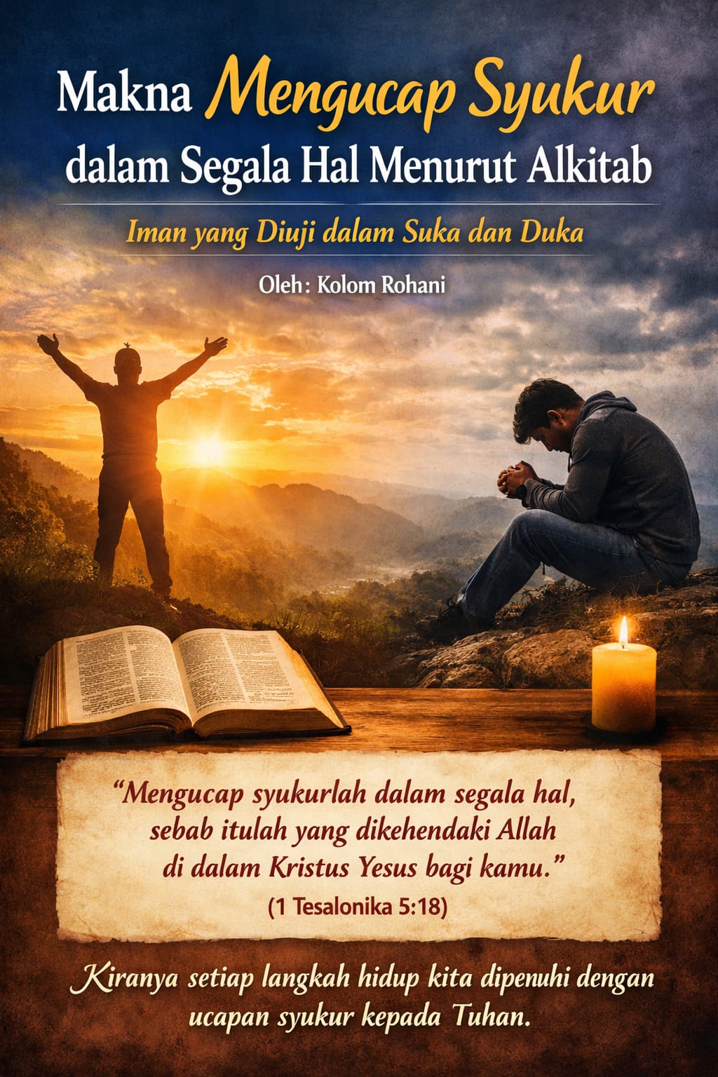 Makna Mengucap Syukur dalam Segala Hal Menurut Alkitab: Iman yang Diuji dalam Suka dan Duka