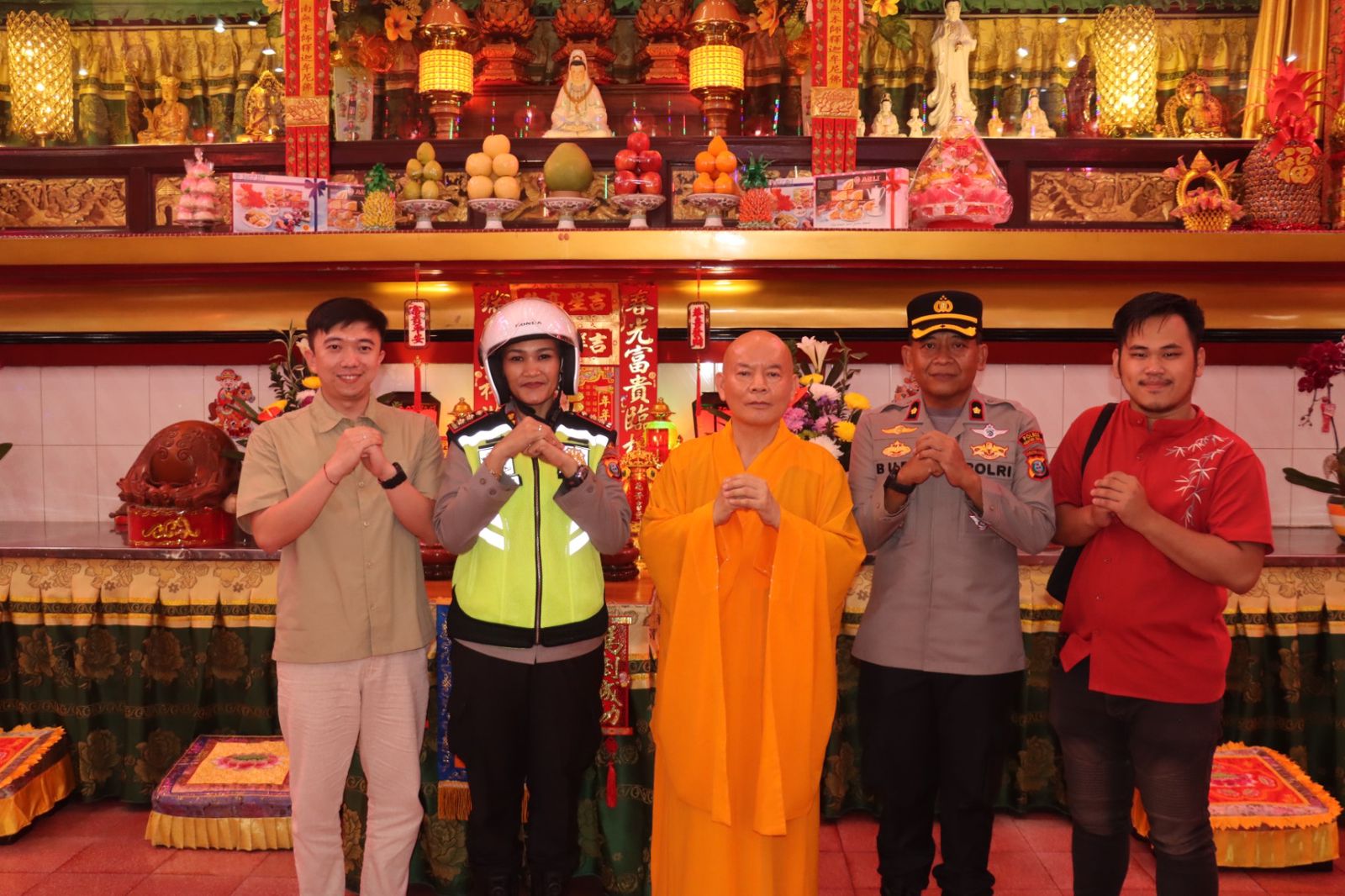 Kapolres Siantar Turun ke Lapangan, Tinjau Pengamanan Vihara Imlek 2577