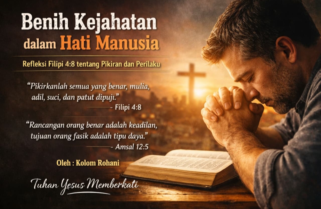 Benih Kejahatan dalam Hati Manusia: Refleksi Filipi 4:8 tentang Pikiran dan Perilaku