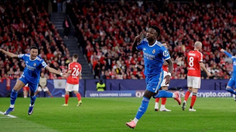 Vinicius Jr Bawa Real Madrid Menang 1-0 atas Benfica di Liga Champions