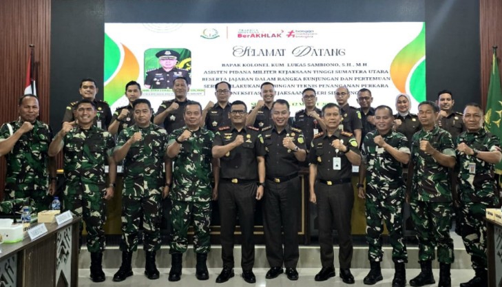Bahas Peradilan Koneksitas, Aspidmil Kejatisu Kunjungi Kejari Simalungun