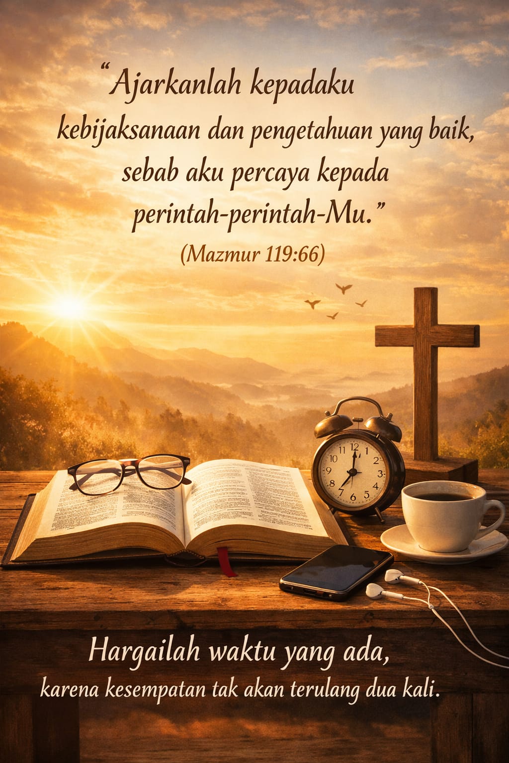 Makna Menghargai Waktu Menurut Alkitab: Refleksi Mazmur 119:66 Dalam Kehidupan Sehari-hari