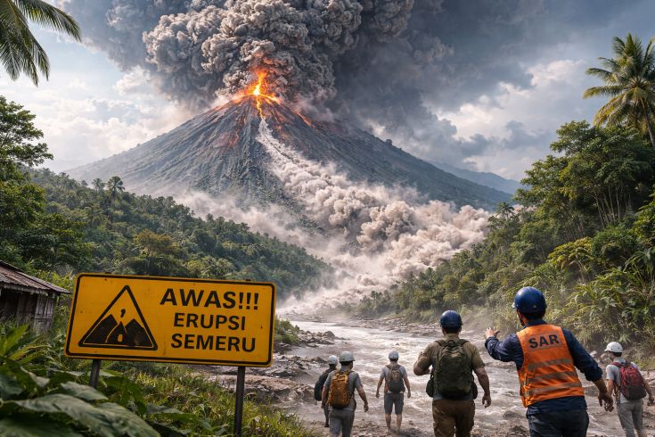 Erupsi Semeru Luncurkan Awan Panas, Status Siaga Ditetapkan