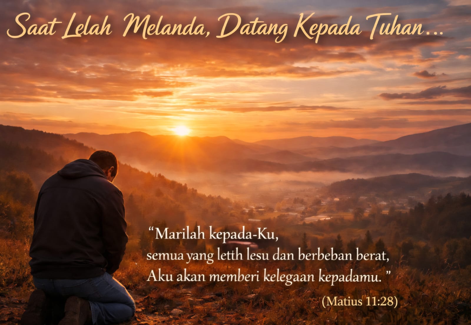 Saat Lelah Melanda, Ini Pesan Iman yang Menguatkan: Datang kepada Tuhan dan Temukan Kelegaan