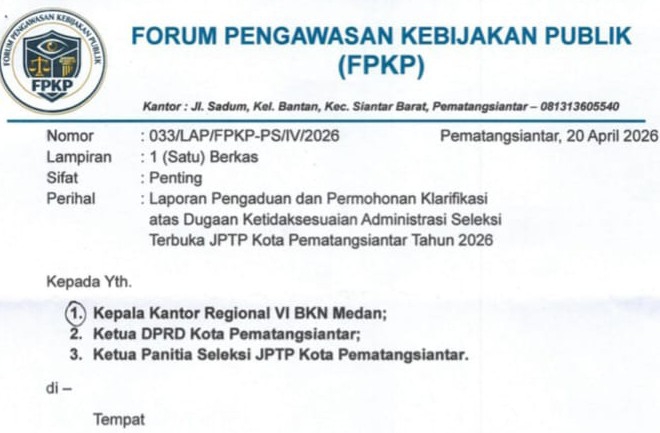 Pengaduan Dugaan Kecurangan Seleksi Jabatan Pimpinan Tinggi Masuk ke DPRD Siantar
