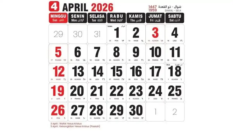 3 April 2026 Libur Nasional, Nikmati Long Weekend Jumat Agung hingga Paskah