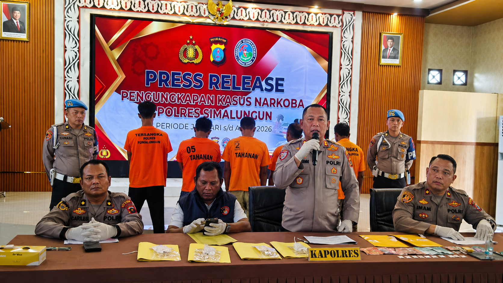 Polres Simalungun Ungkap 74 Kasus Narkoba, 96 Tersangka Diamankan hingga April 2026
