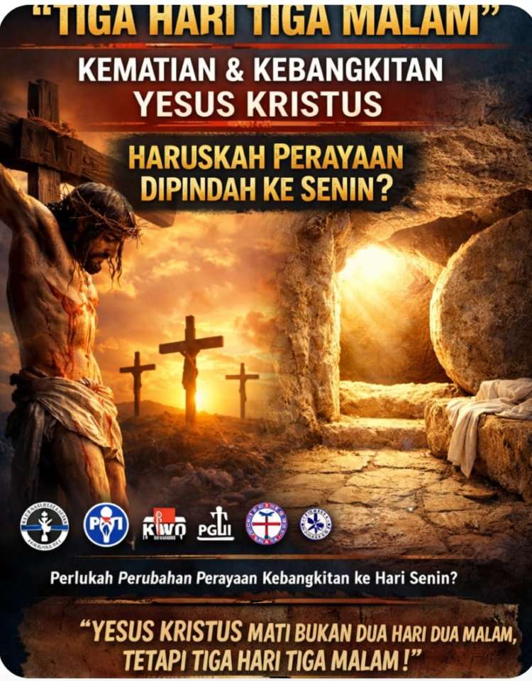 Kontroversi “Tiga Hari Tiga Malam” Kematian dan Kebangkitan Yesus Kristus: Haruskah Perayaan Dipindah ke Senin?