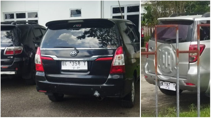 Dari Merah ke Putih, 3 Mobil Dinas Pemkab Simalungun Ganti Plat Tampak di Kantor Dinas PMN