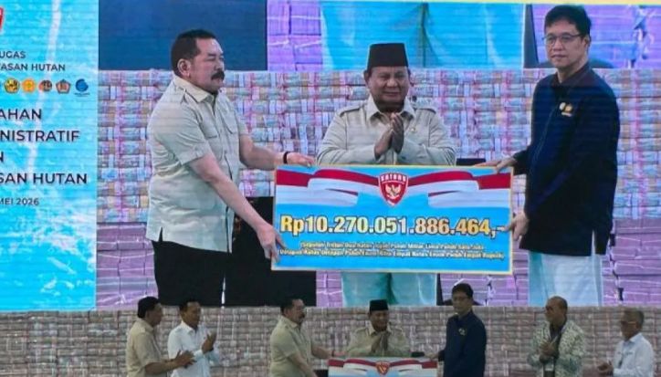 Prabowo Saksikan Penyerahan Rp10,27 Triliun Hasil Penertiban Kawasan Hutan