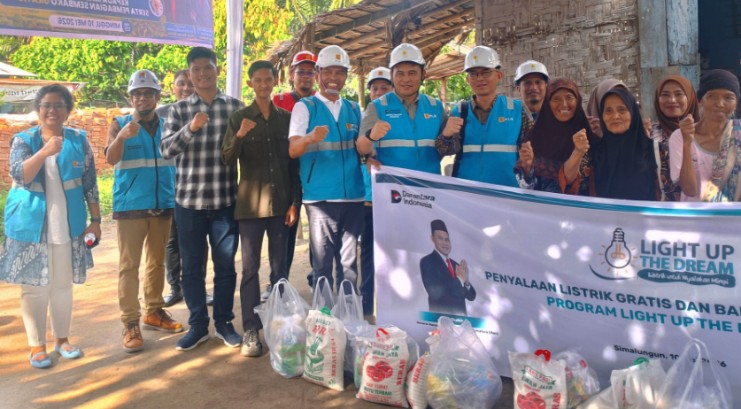 GIMP, KRJP dan PLN Sumut Lakukan Penyalaan Listrik Gratis dan Bakti Sembako