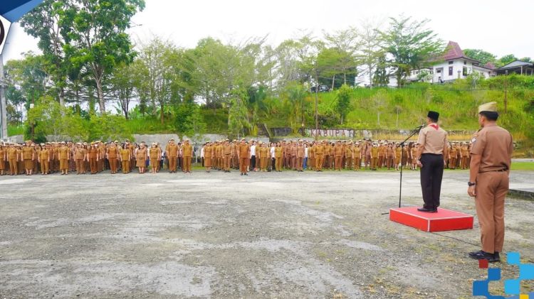 Wabup Yusuf Nache Tegas Soal Disiplin ASN saat Pimpin Apel Pemkab Nias Selatan