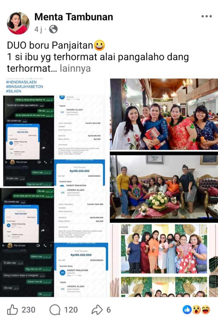 Viral Dugaan Perselingkuhan dan Transfer Rp285 Juta, Mantan Anggota DPRD Toba Dilaporkan