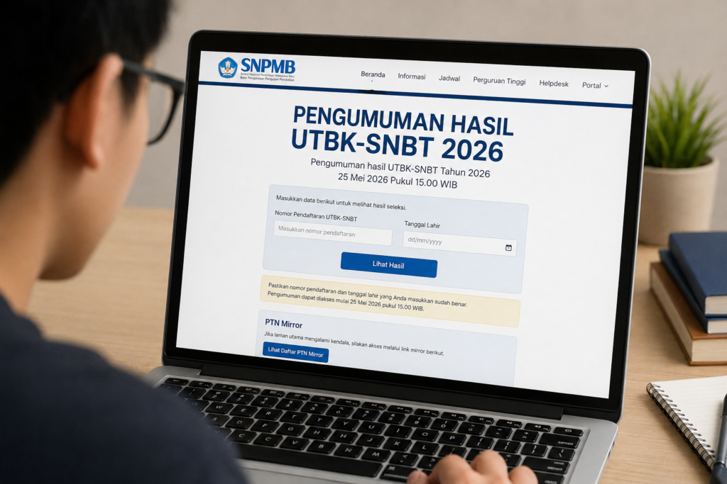 Hasil UTBK-SNBT 2026 Resmi Diumumkan Hari Ini Pukul 15.00 WIB, Berikut Cara Cek Kelulusan