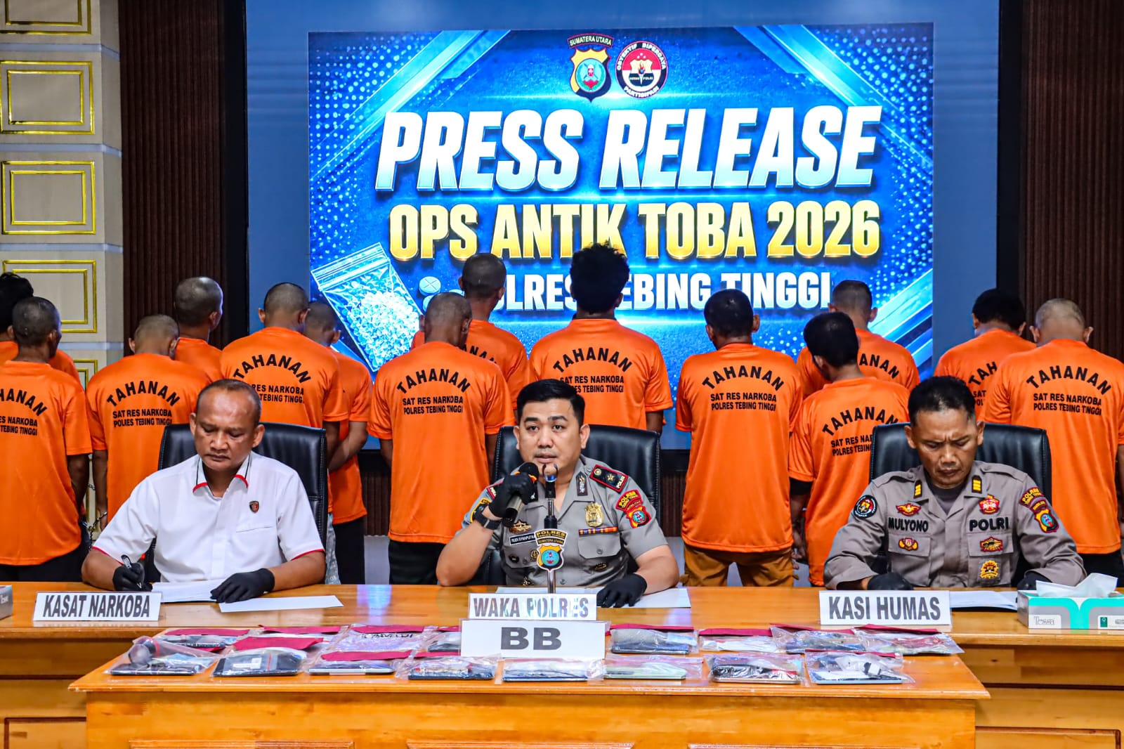 Ops Antik Toba 2026, Polres Tebing Tinggi Ungkap 19 Kasus Narkotika