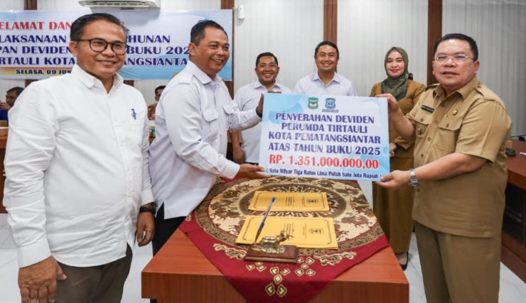 Perumda Tirta Uli Siantar Raup Laba Rp2,8 Miliar, Setor Dividen Rp1,35 Miliar